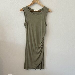 Z Supply Olive Green ruched  side mini Dress SZ S